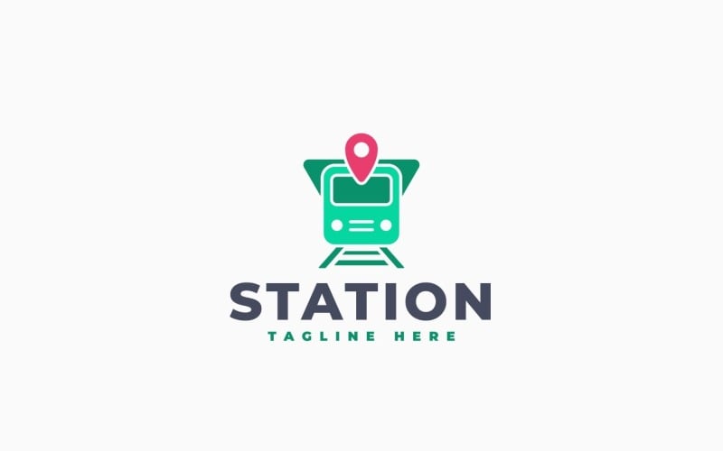 Modèle de logo pour l'emplacement d'une gare