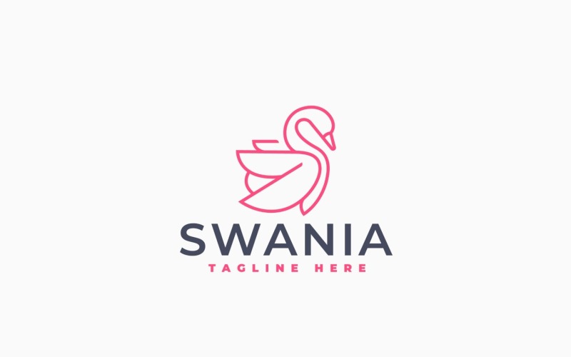 Modèle minimaliste de logo cygne