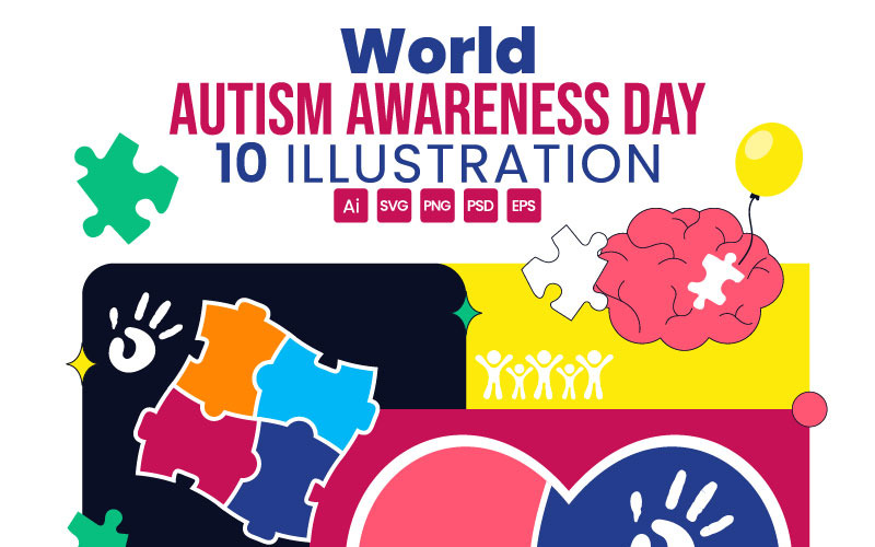 10 Illustrationer för Världsdagen för autismmedvetenhet