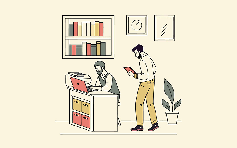 Productividad nocturna en un pequeño y ensoñador espacio de trabajo hogareño rodeado de vegetación.