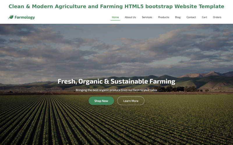 Modèle de site web HTML propre et moderne pour l'agriculture et l'élevage