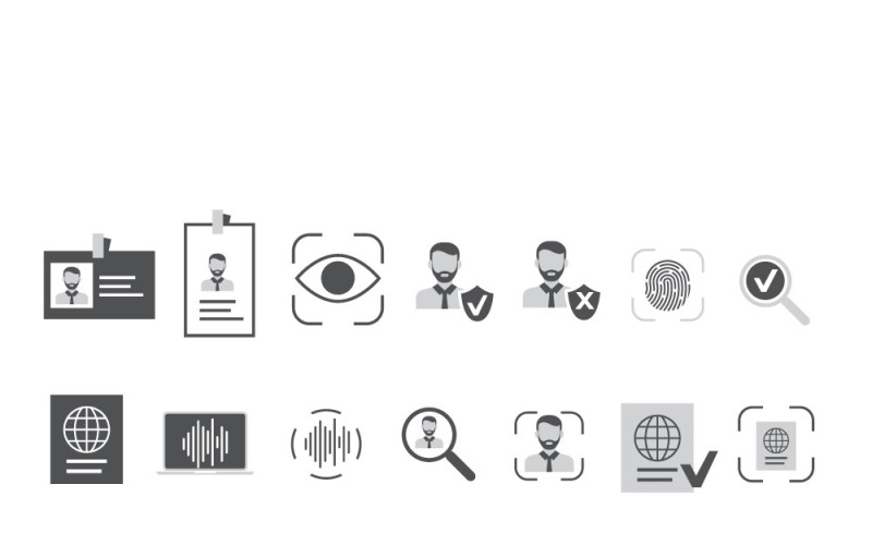 Набор веб-иконок в плоском стиле для идентификации. Коллекция иконок аутентификации.