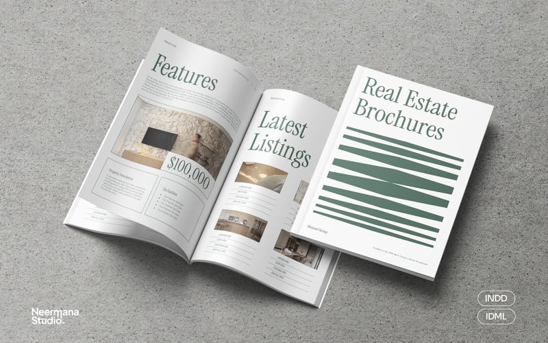 Brochure immobilière moderne blanche