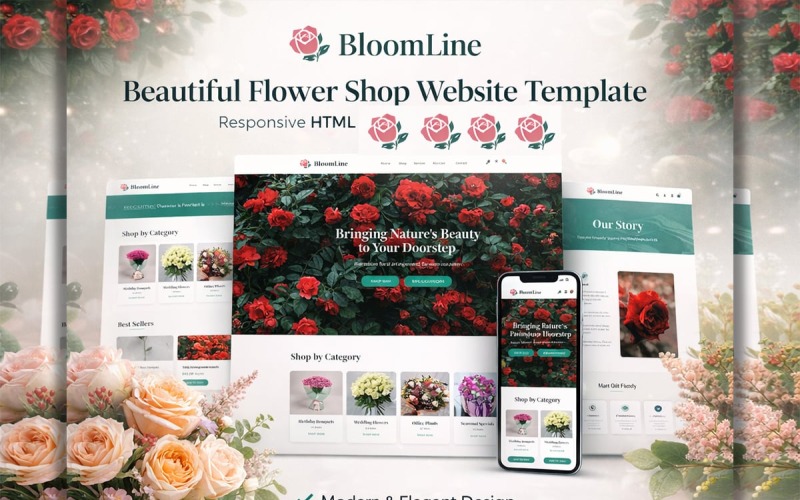 BloomLine | Modèles pour boutique de fleurs