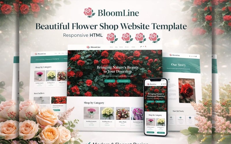 BloomLine | Шаблоны для цветочных магазинов