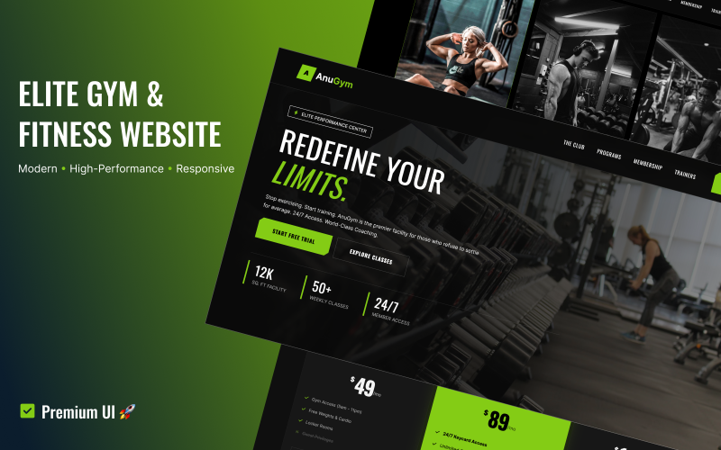 Elite Gym and Fitness HTML Web Sitesi Şablonu - AnuGym
