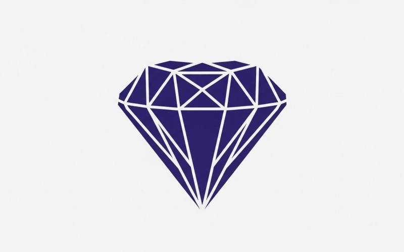Minimalistický modrý diamant logo symbol plochý vektor izolovaný na bílém pozadí