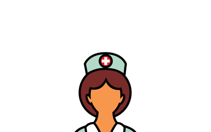 Векторная иллюстрация профессиональной медсестры для медицинского и здравоохранительного дизайна.