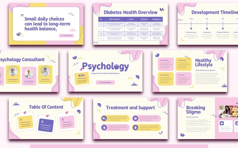 Modello di presentazione PowerPoint di psicologia