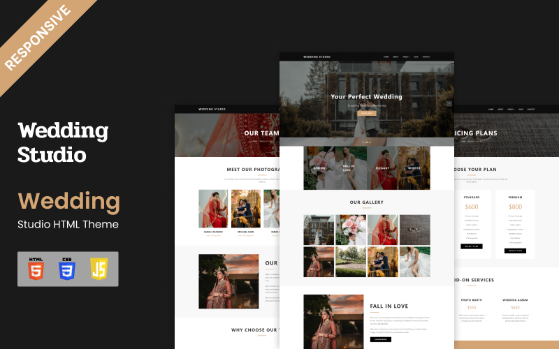 WeddingWhisper - HTML-thema voor een trouwstudio