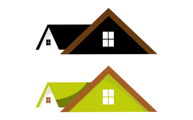 Moderní střešní dům Logo sada pro stavebnictví a bydlení