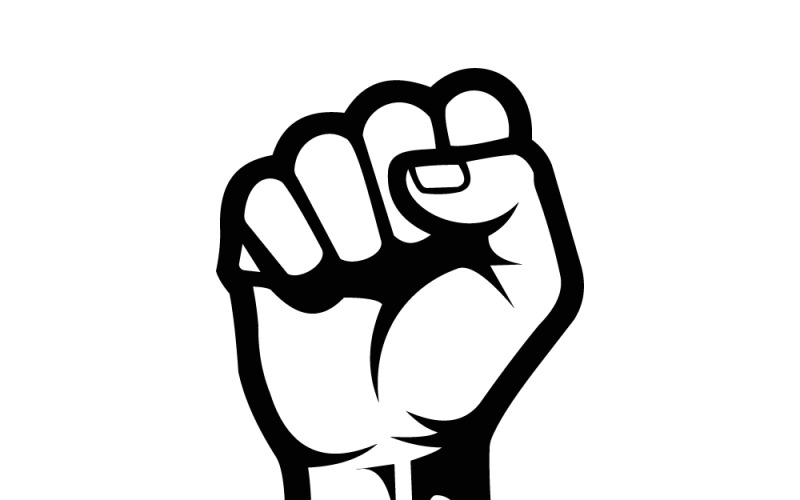 Die Silhouette einer erhobenen Faust – Symbol für Stärke, Macht, Solidarität und Protest für Einheit