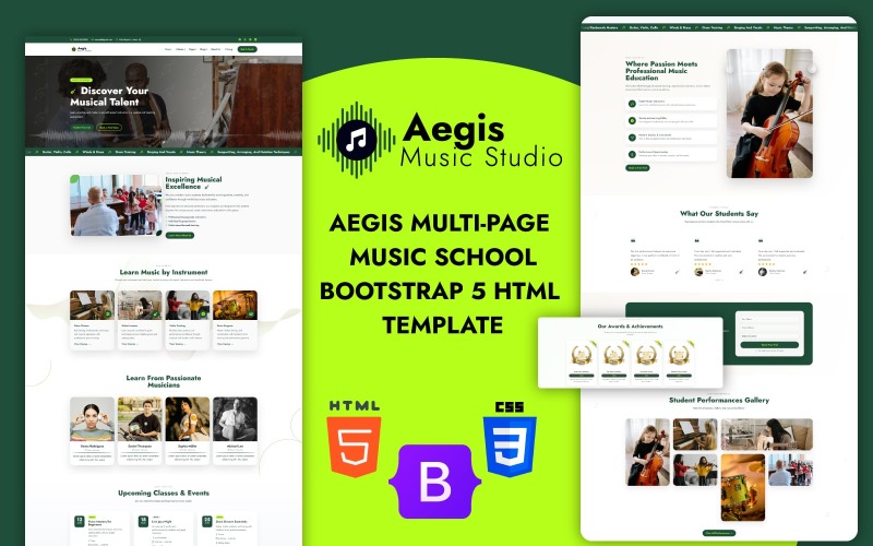 Aegis - Modello HTML per l'Accademia Musicale