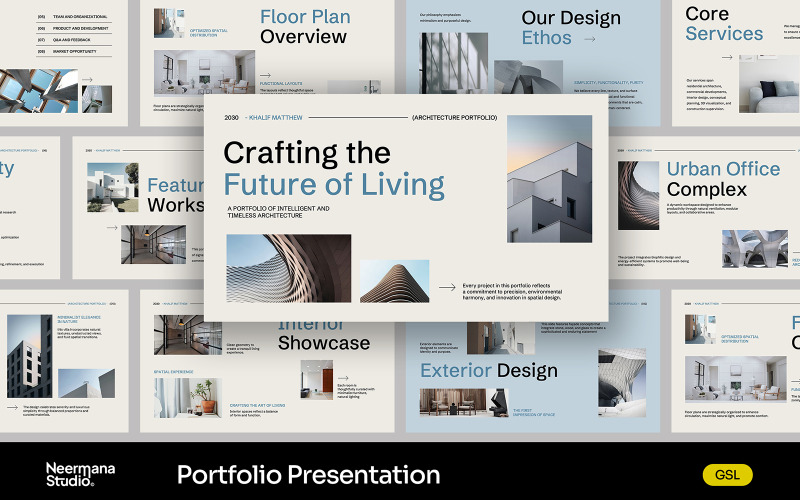Beige Minimal Portfolio Google Slide