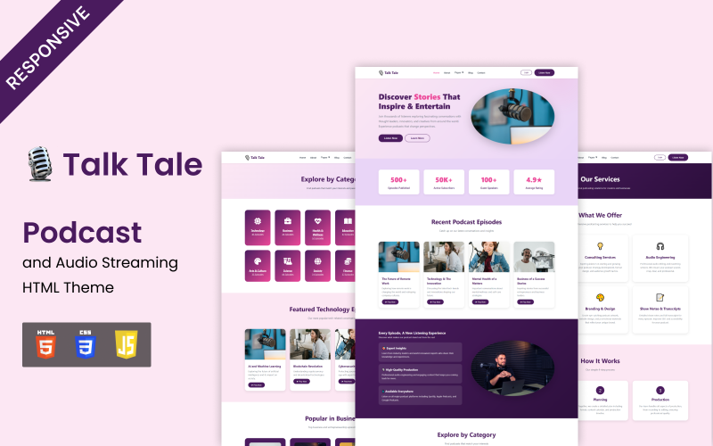 TalkTale - 播客和音频流媒体 HTML 主题