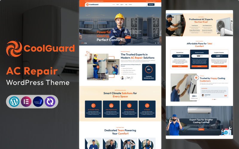 CoolGuard – AC Repair, HVAC & Cooling Services WordPress Theme