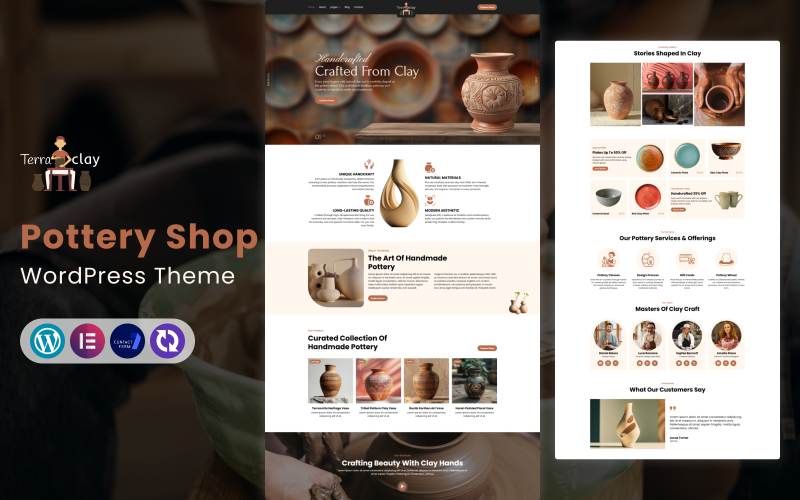 Terraclay – WordPress-thema voor een winkel in handgemaakte potten en keramiek