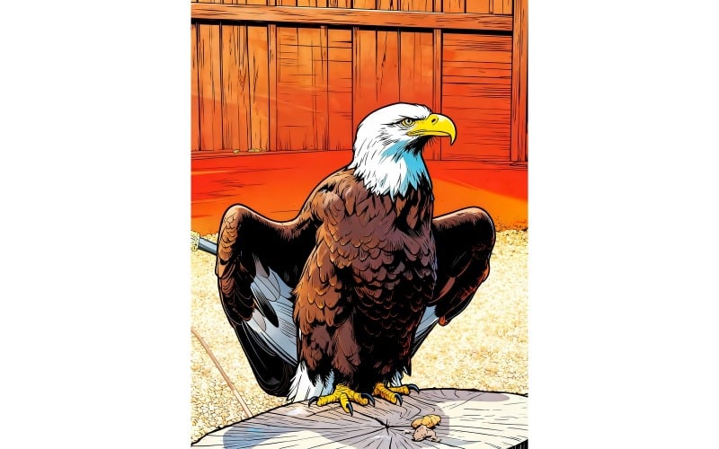 Amerikansk vithövdad havsörn (AI-illustrationsbild + vektorgrafik)