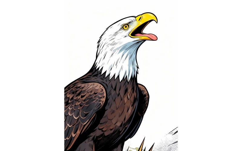 Närbild av örn 1 (AI-illustrationsbild + vektorgrafik)
