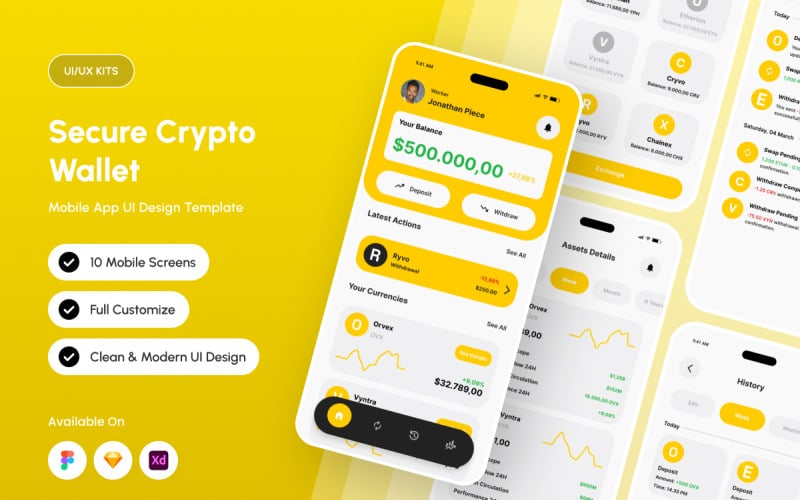 CRYPTON - Secure Web3 Crypto Wallet Mobile UI