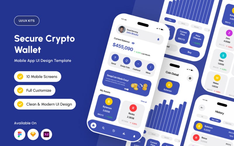 Crypzen – Minimalistisches UI-Design für Krypto-Wallets