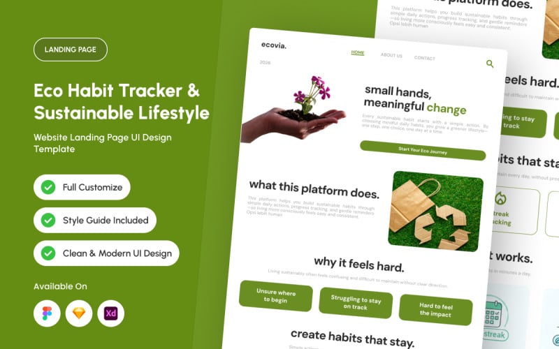 Ecovia – Landingpage für nachhaltigen Lebensstil