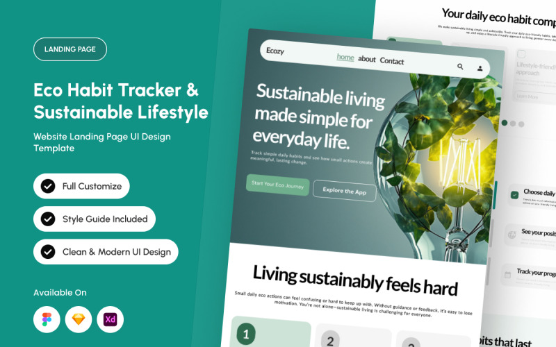 Ecozy - Landningssida för minimalistiska hållbara vanor