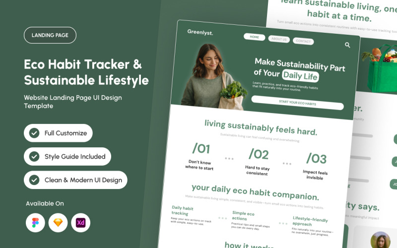 Greenlyst – Landingpage für den Öko-Gewohnheitstracker
