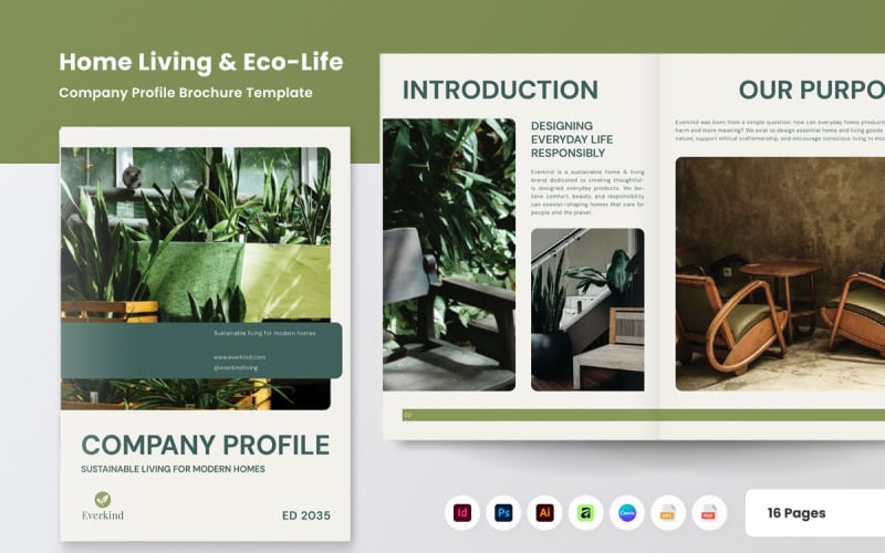 Brochure de marque éco-responsable pour la maison