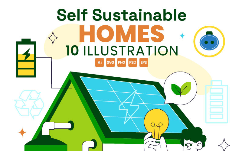 10 illustrationer av självförsörjande hem