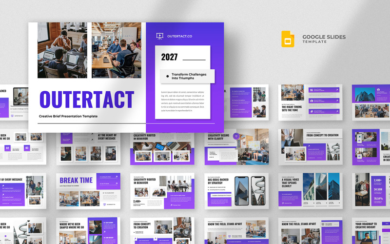 Outertact - Mall för kreativ briefing i Google-presentationer