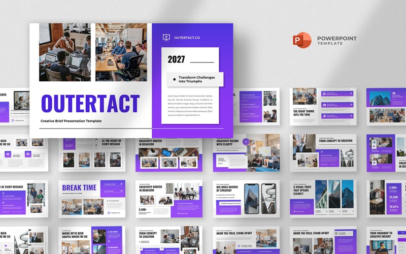 Outertact - Шаблон презентации PowerPoint для составления креативного брифа