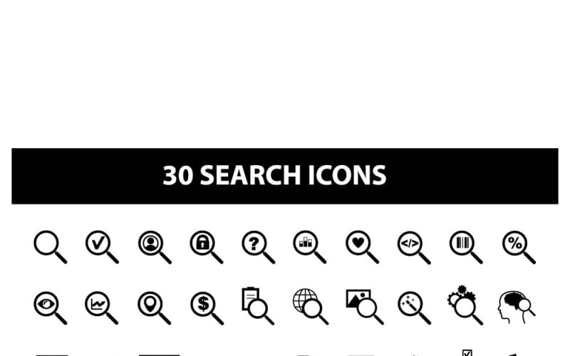 Коллекция иконок для линейного поиска и веб-браузера