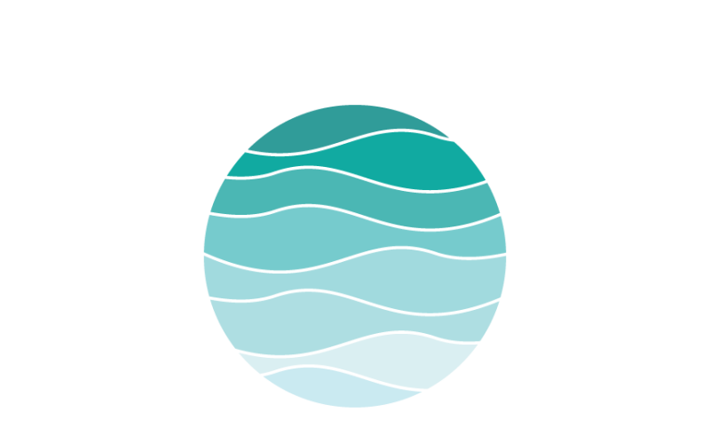 Modello di logo dell'onda d'acqua Oceano e mare moderni