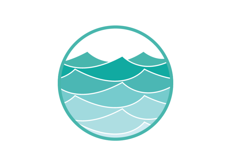 水波纹标志模板，简约海洋主题