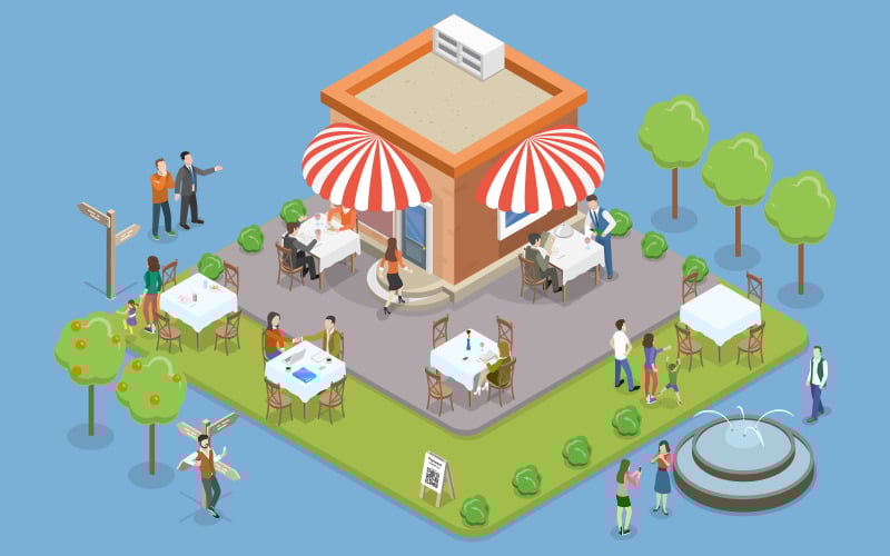 Sokak kafesi, restoran terası