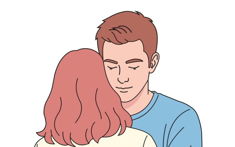 Tenero abbraccio tra due persone che trasmette amore, conforto e connessione