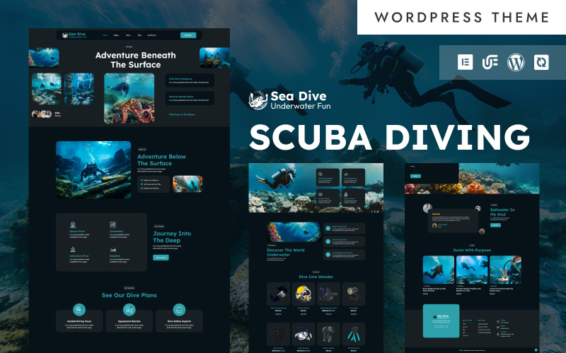 Sea Dive - Tema Elementor de WordPress para expediciones de buceo y excursiones marinas