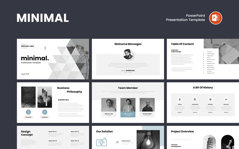 Modello di presentazione PowerPoint minimale