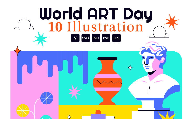 10 illustrationer för Världskonstdagen