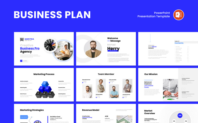 Modello di presentazione PowerPoint per piano aziendale strategico