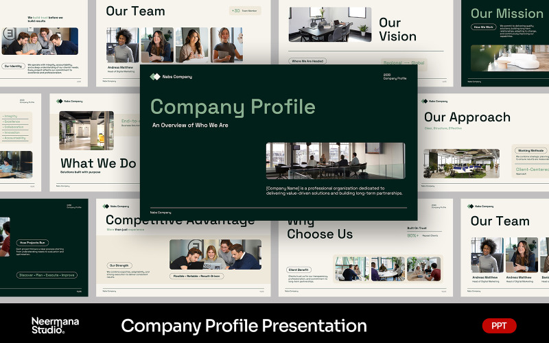 GRINI | Enkel PowerPoint-presentation av företagsprofil