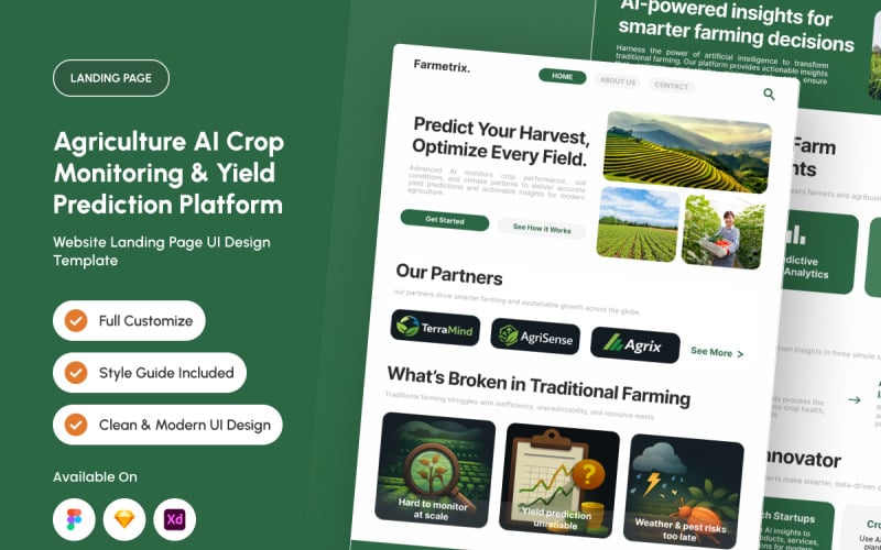 Farmetrix - Landningssida för AI-grödövervakning