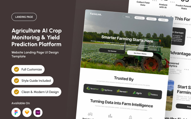 FarmLink - Jordbruks AI-avkastningsprognossida