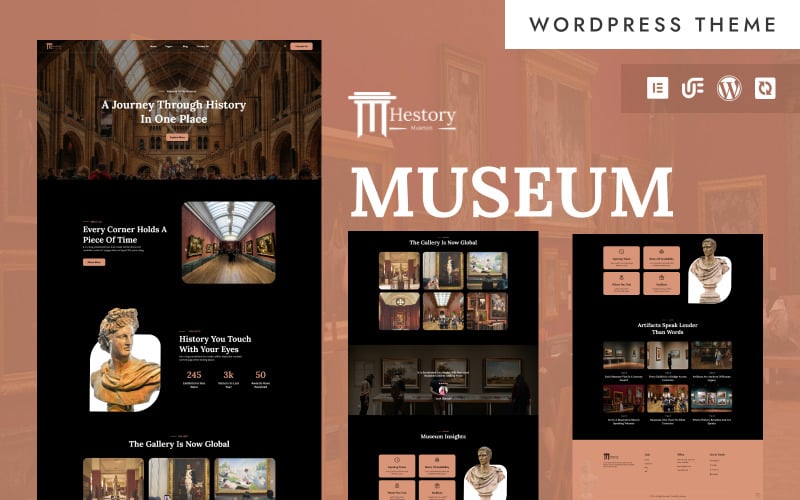 Hestory - 艺术博物馆和展览馆 WooCommerce WordPress Elementor 主题