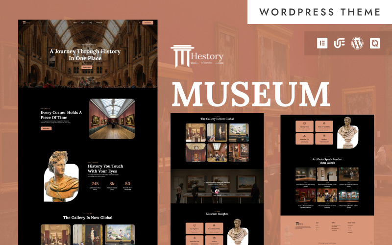 History - Художній музей та виставкова галерея WooCommerce WordPress Elementor тема