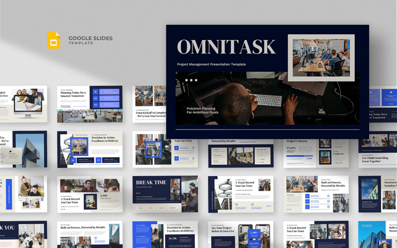 Proje Yönetimi Google Slaytlar Şablonu - Omnitask