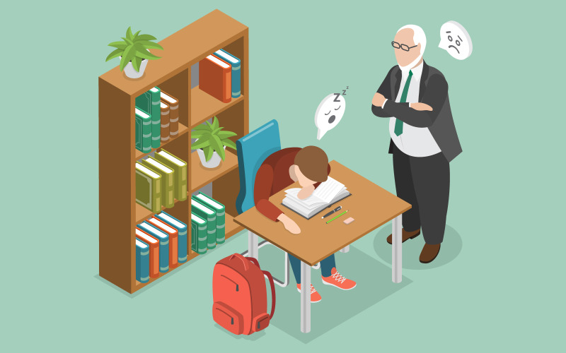 Studente stanco, stress mentale
