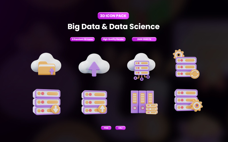 Big Data & Data Science 3D-ikon