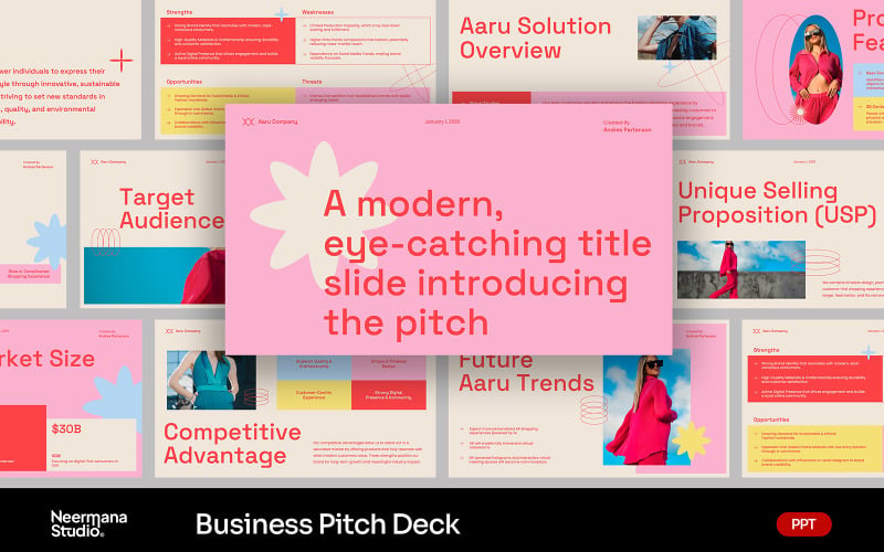 Rosa kreativ pitchpresentation PowerPoint